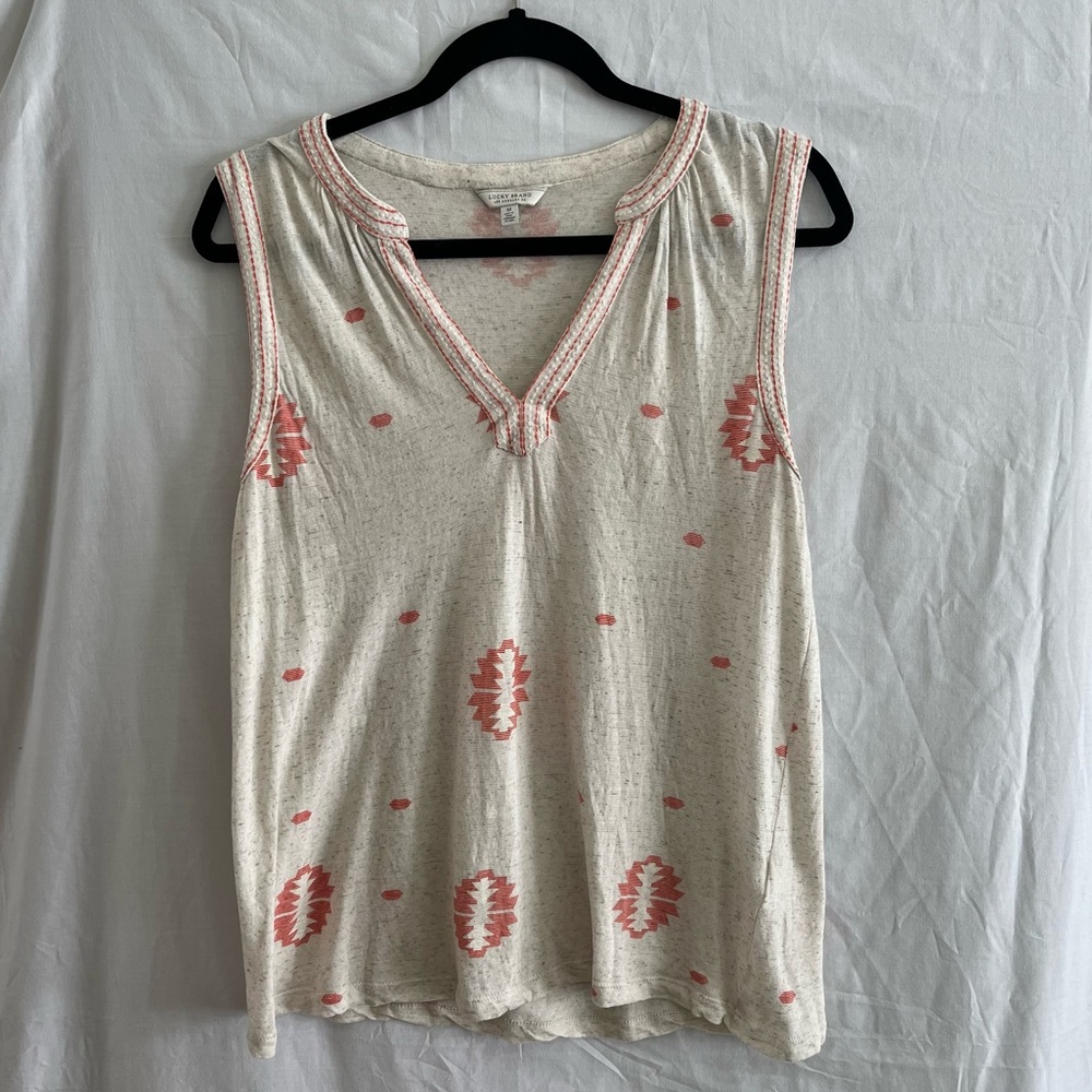 Lucky Brand Aztec Tank Top Size Medium